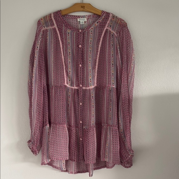 Sundance Gemini Sheer Boho Blouse - Picture 2 of 5